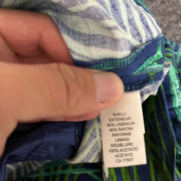 Womens Banana Republic Size 14 Skirt Waist Zipper Green Flower/Floral Design - Picture 5 of 7